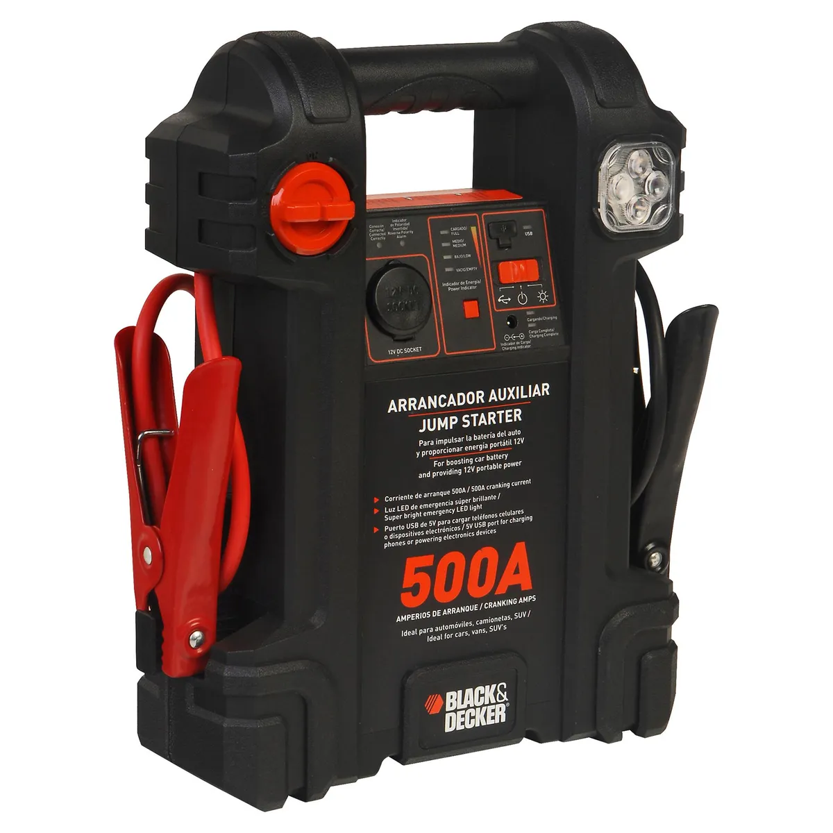 BLACK+DECKER - Partidor de Batería Black+decker 500 Amp para Auto y Camioneta