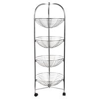 Carro verdulero 101x33 cm metal 4 canastos Cromado