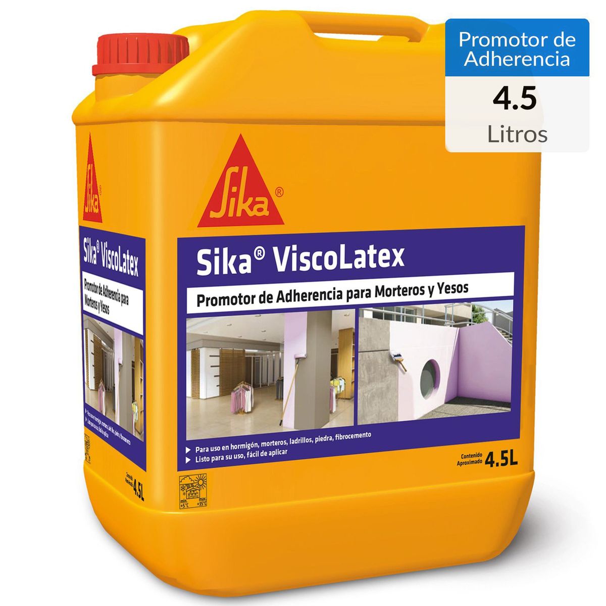 SIKA - Sika Visco Látex Promotor de Adherencia para Morteros y Yesos Bidon 4,5 l