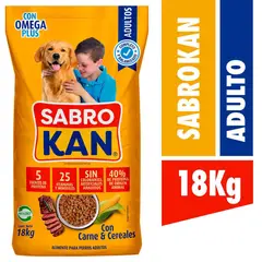 SABROKAN - Alimento para Perro Adulto Carne y arroz 18 kg