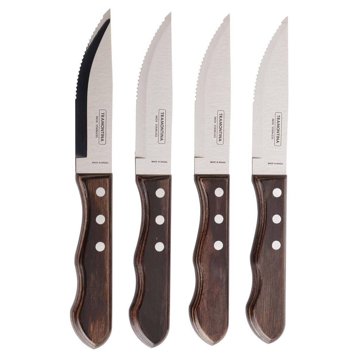 TRAMONTINA - Set de 4 Cuchillos para Asado Tramontina Jumbo Café