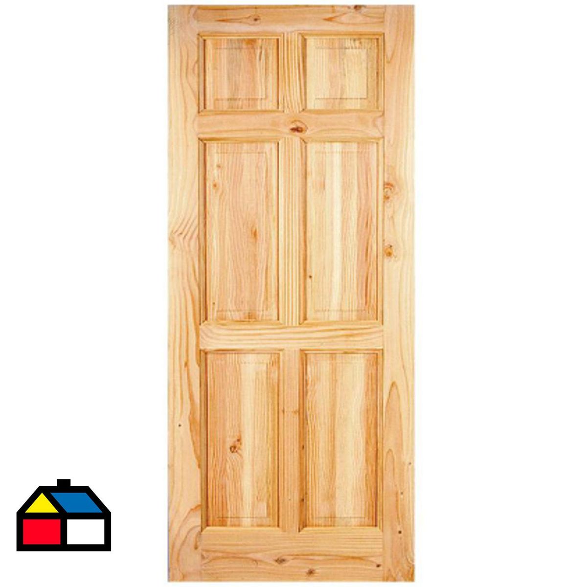HOLZTEK - Puerta Madera pino oregón 75x200 cm Maihue Solido/Natural