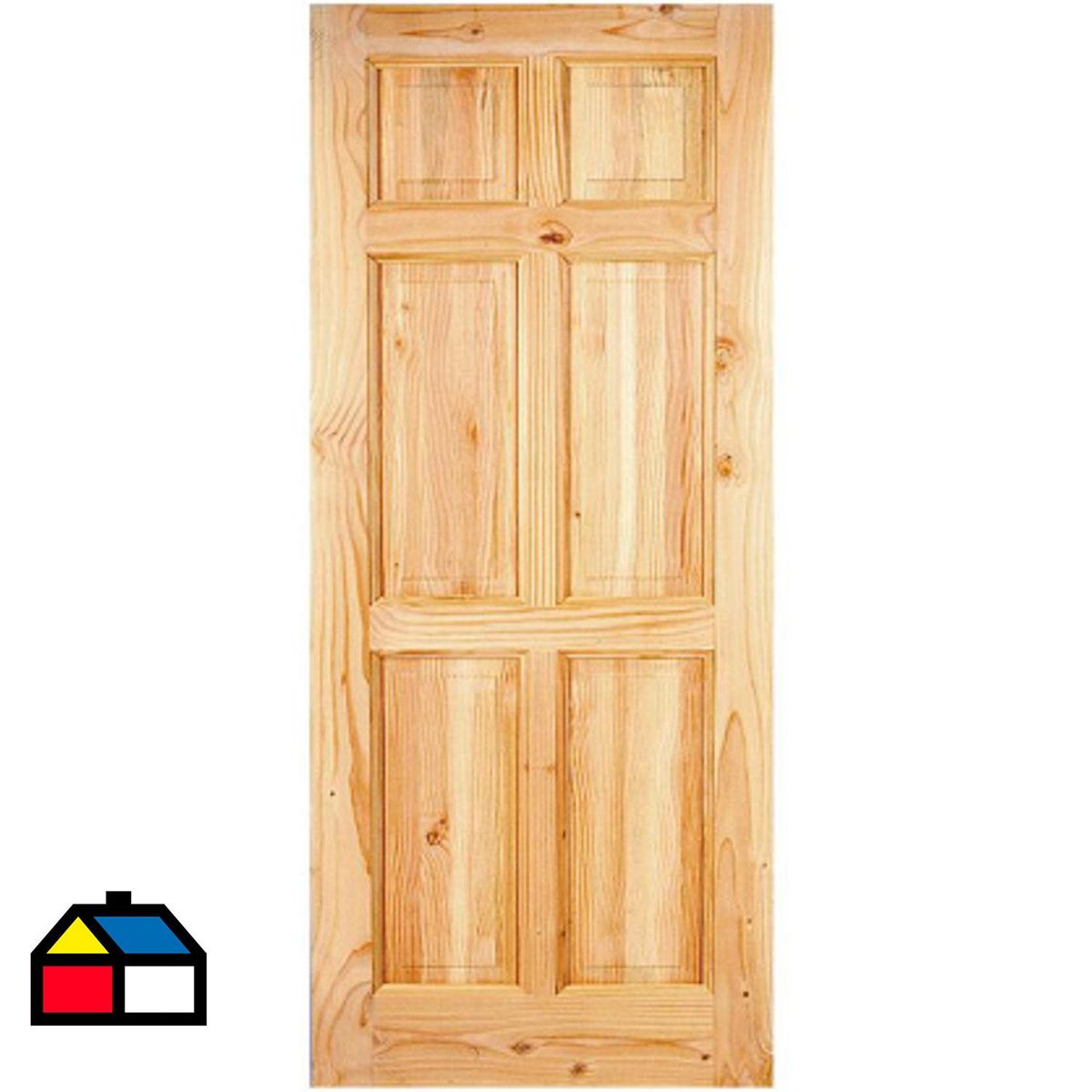 HOLZTEK - Puerta Madera pino oregón 80x200 cm Maihue Solido/Natural