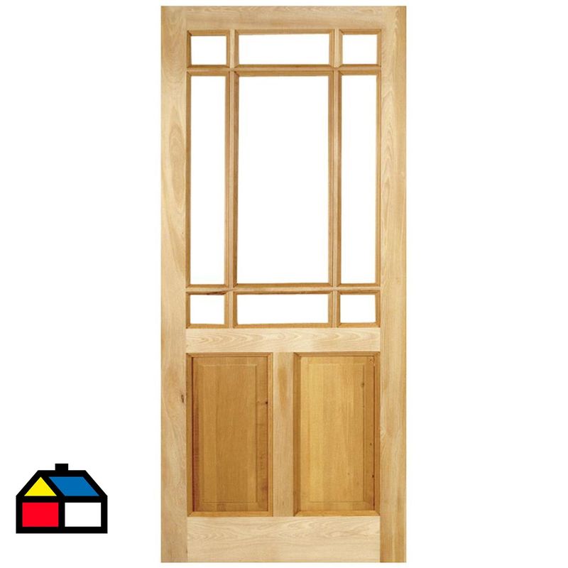 HOLZTEK - Puerta Madera pino oregón 75x200 cm 1888617-1 Solido/Natural
