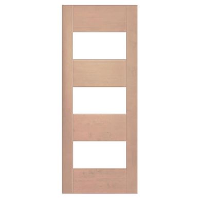 Puerta 4 Paneles Vidriada sin Vidrio Madera de lenga 80x200 cm Moderna Corsica Natural