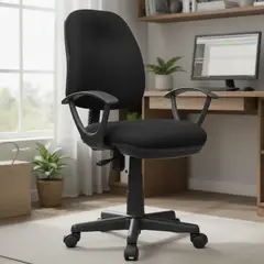 JUST HOME COLLECTION - Silla Escritorio Textil Negro