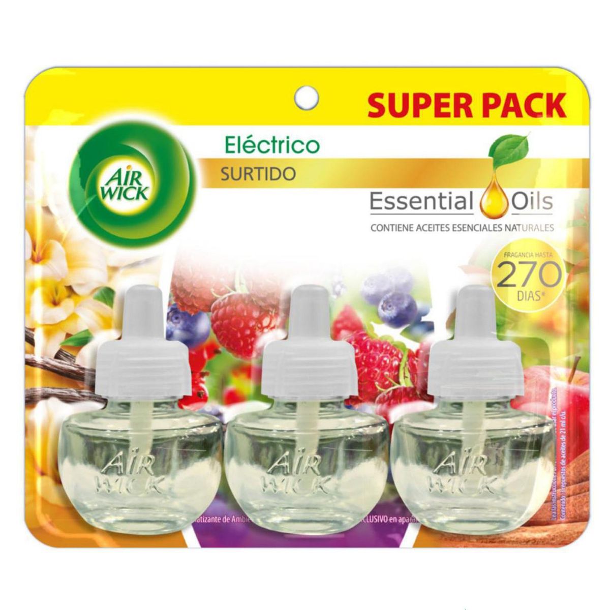AIRWICK - Pack 3 Recargas Flores del campo 0.063 l