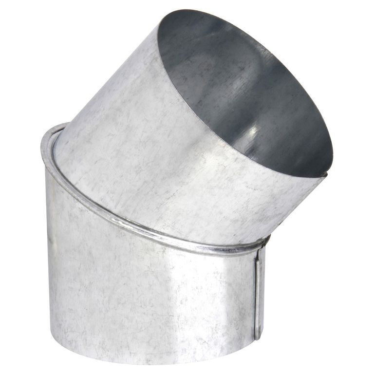 Curva para tubo acero galvanizado 5" 45º 0,8mm