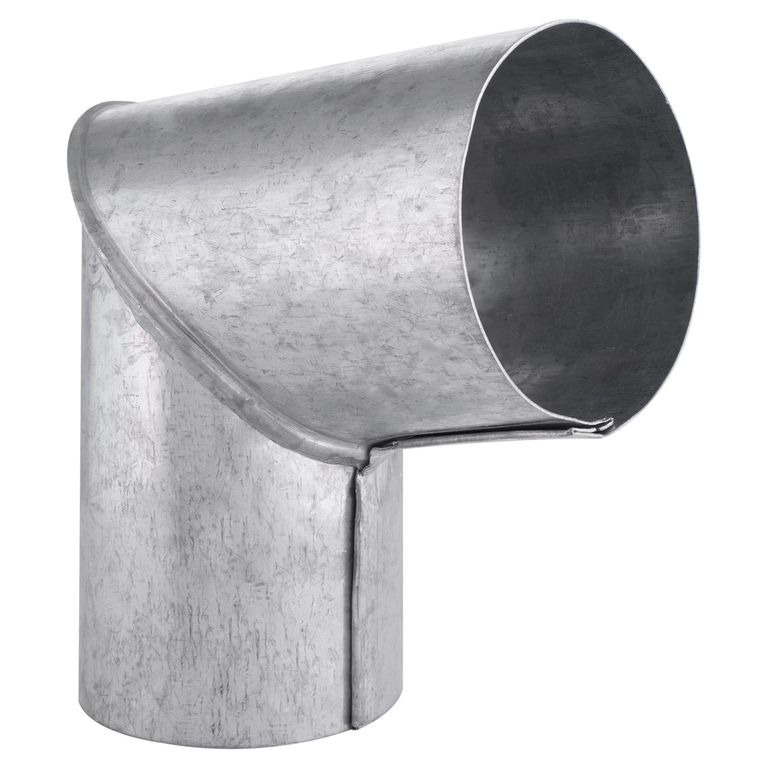 Codo para tubo acero galvanizado 3-1/2" 90º 0,8mm