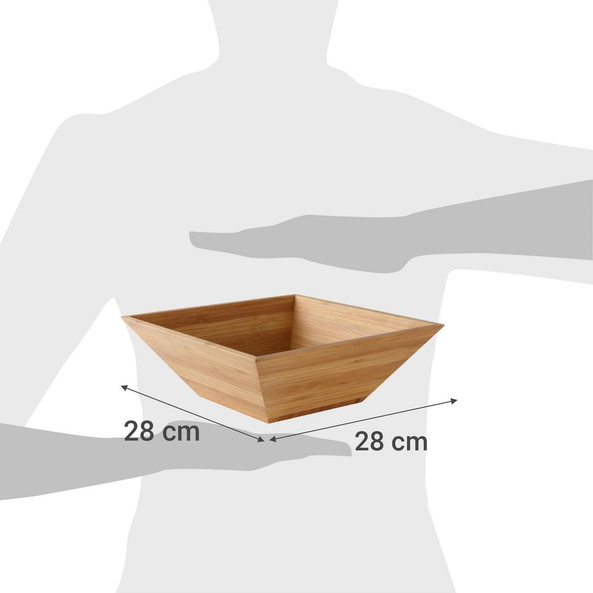 CASA BONITA - Panera Bambú Cuadrada 28x5 cm Café