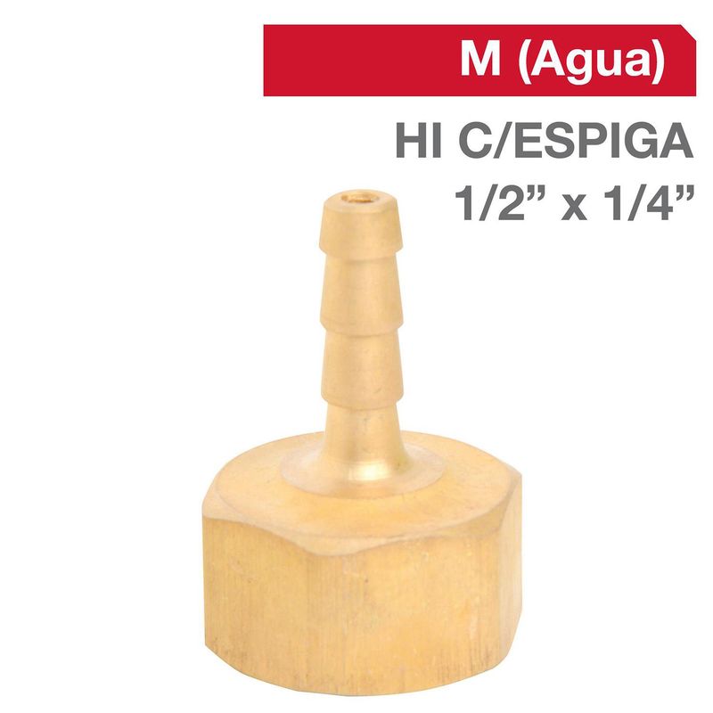 TAP - Cachimba Bronce HI C/ESPIGA 1/2" x 1/4"  1u