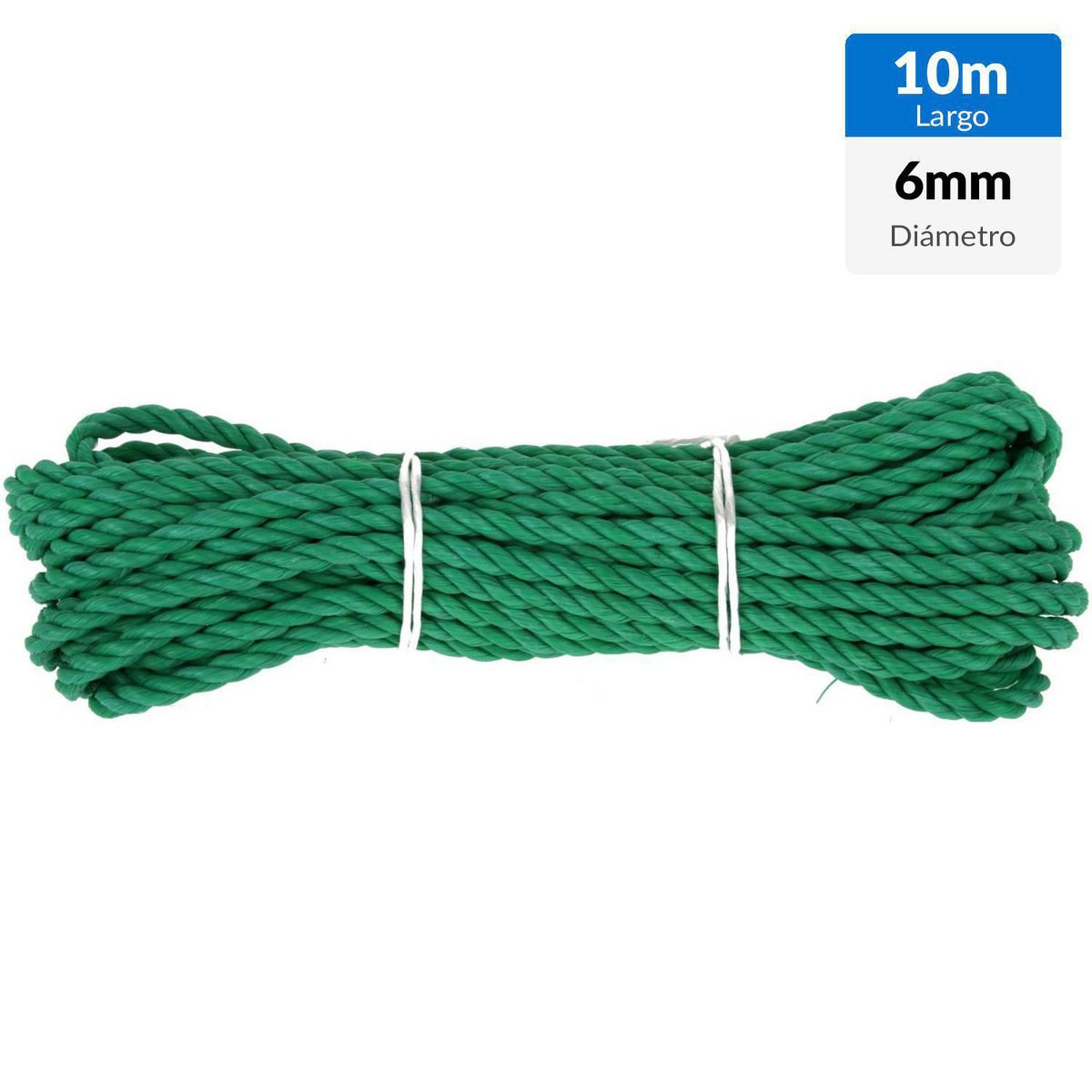 FIXSER - Cuerda Polipropileno Cuerda 6 mm 10 m verde