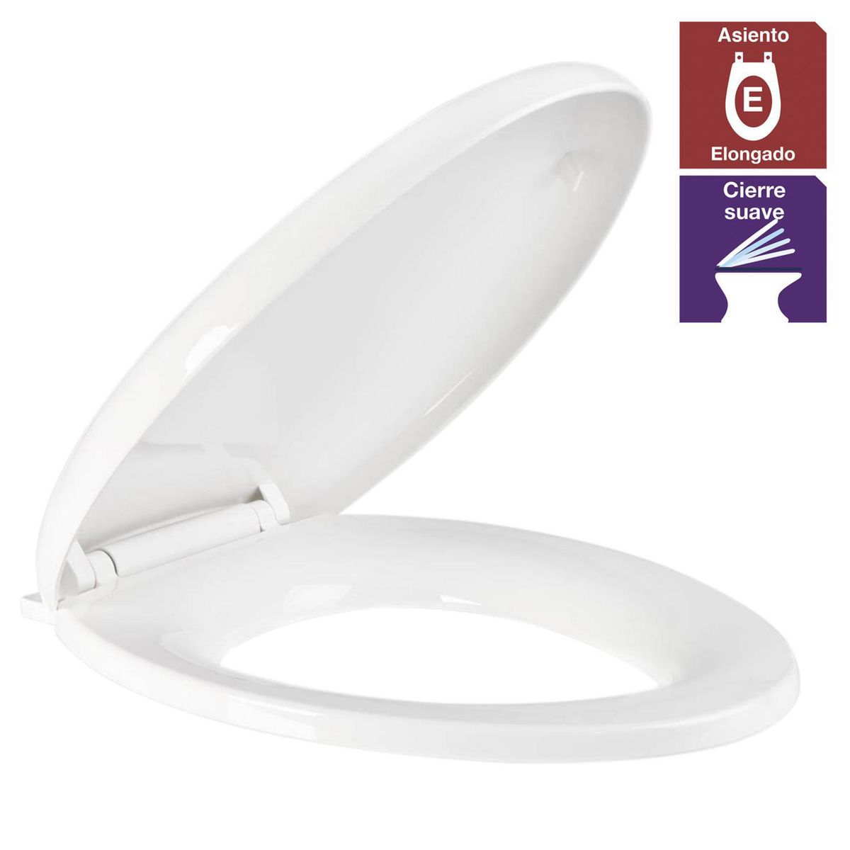 CORONA - Asiento WC redondo plástico blanco