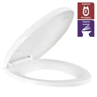 Asiento WC redondo plástico blanco