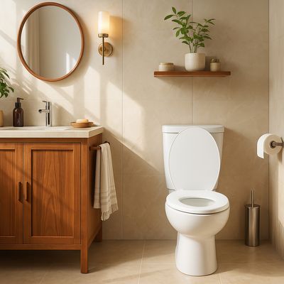 Imagen 2 del producto Asiento WC redondo plástico blanco