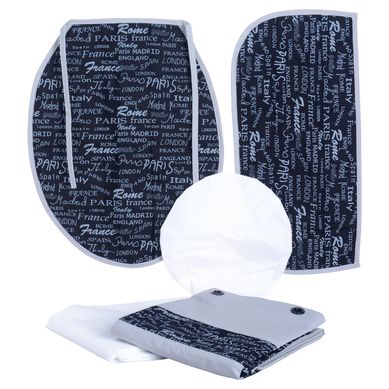 Juego de bao Letras 5 piezas gris negro