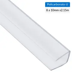 DVP - Perfil Policarbonato U 2.15m x 8 a10mm Traslúcido