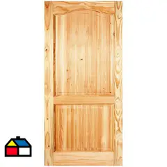 HOLZTEK - Puerta Exterior Madera pino oregón 80x200 cm Llanquih Natural