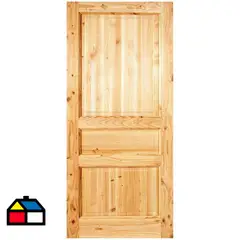 HOLZTEK - Puerta Exterior Madera pino oregón 80x200 cm Puyehue 120 Natural