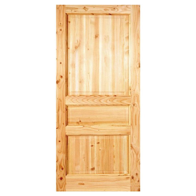 HOLZTEK - Puerta Exterior Madera pino oregón 90x220 cm Puyehue 120 Natural