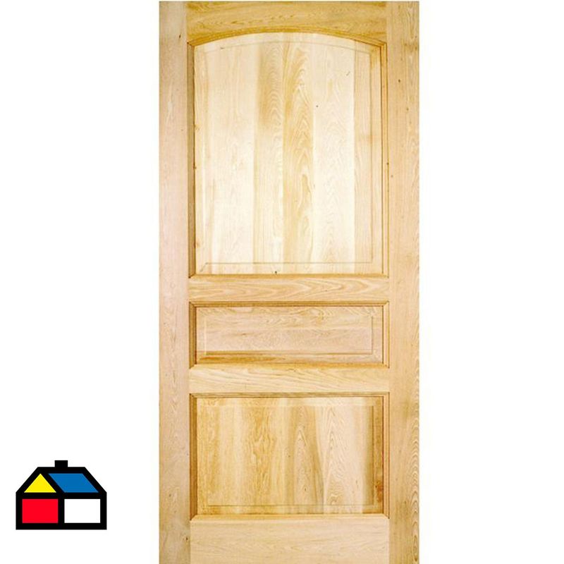HOLZTEK - Puerta Exterior Madera pino oregón 80x200 cm Puyehue 121 Natural