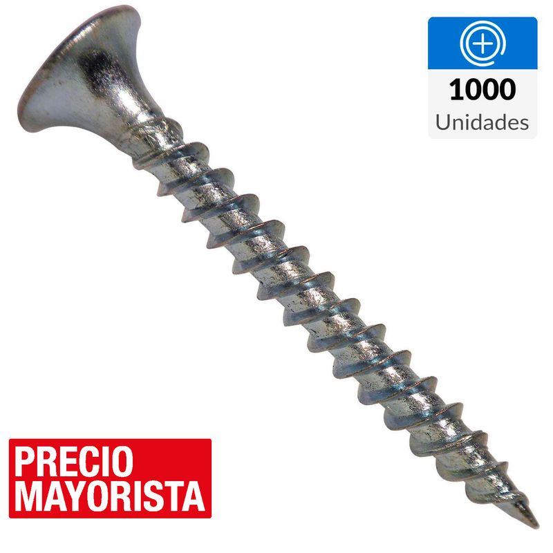 MAMUT - Tornillo Autoperforante Cabeza Phillips Yeso-Cartón 1 " 6 mm 1000 Unidades