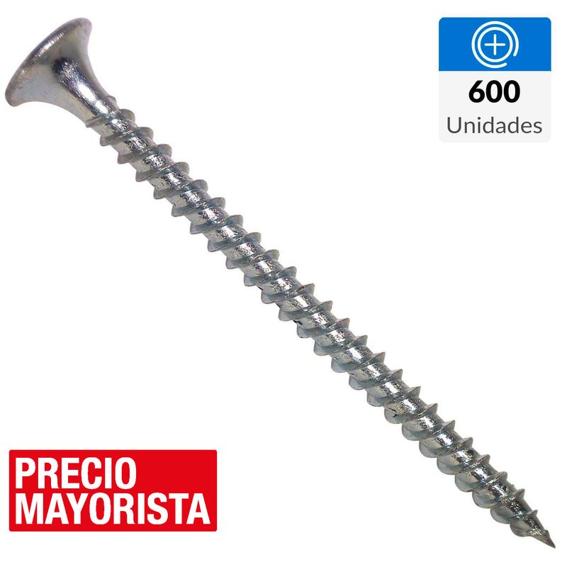 MAMUT - Tornillo Autoperforante Cabeza Phillips Yeso-Cartón 1-5/8 " 6 mm 600 Unidades