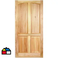 HOLZTEK - Puerta Exterior Madera pino oregón 90x200 cm Rupanco 141 Natural