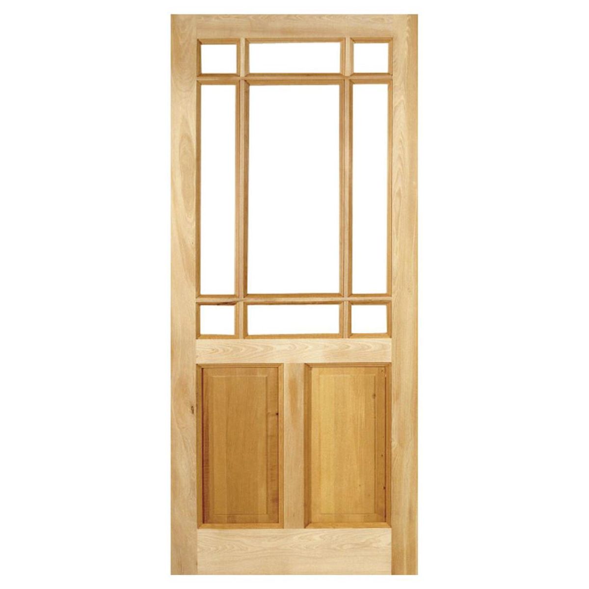 HOLZTEK - Puerta Vidriada Sin Vidrio Madera pino oregón 75x220 cm Rinihue 160 Natural