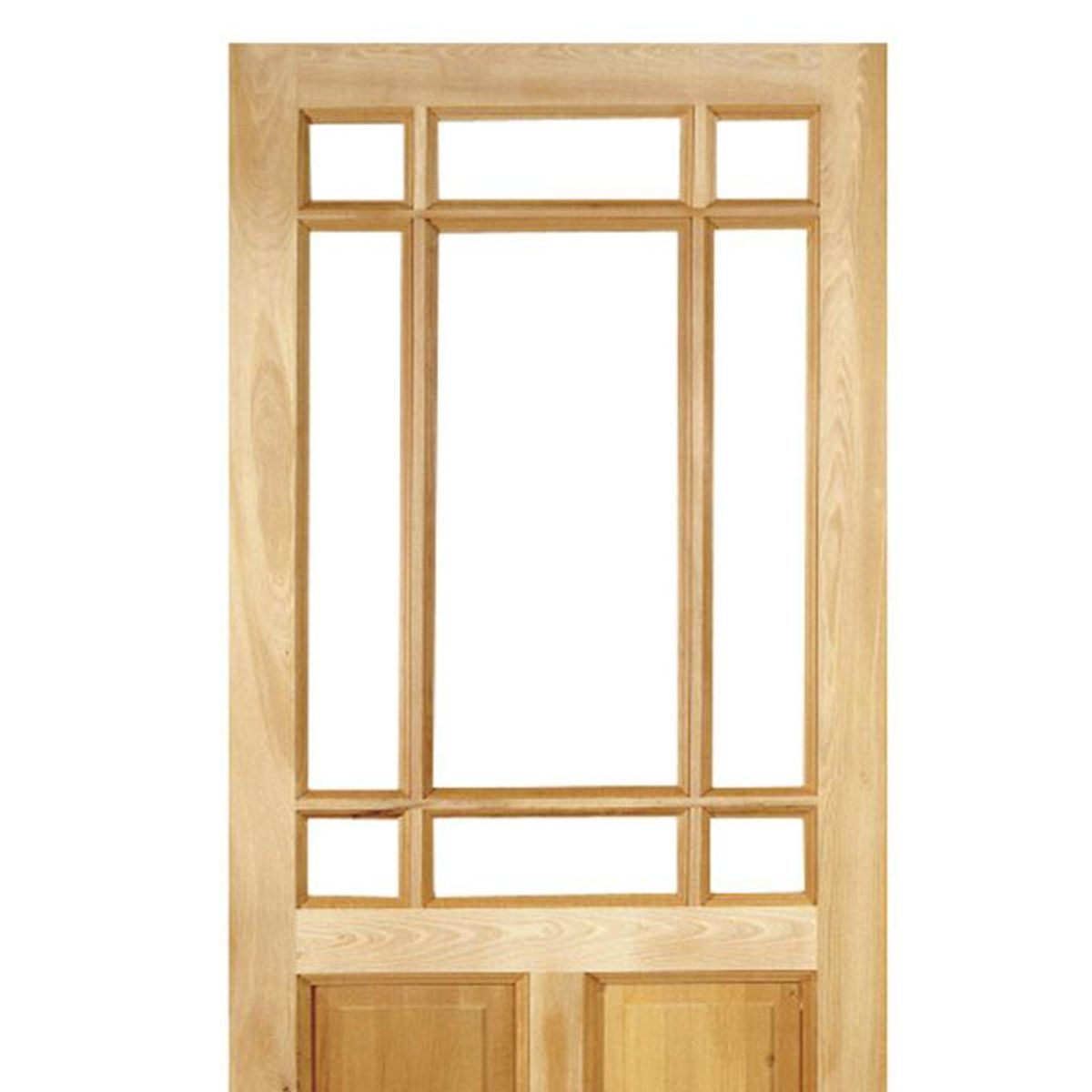 HOLZTEK - Puerta Vidriada Sin Vidrio Madera pino oregón 85x220 cm Rinihue 160 Natural