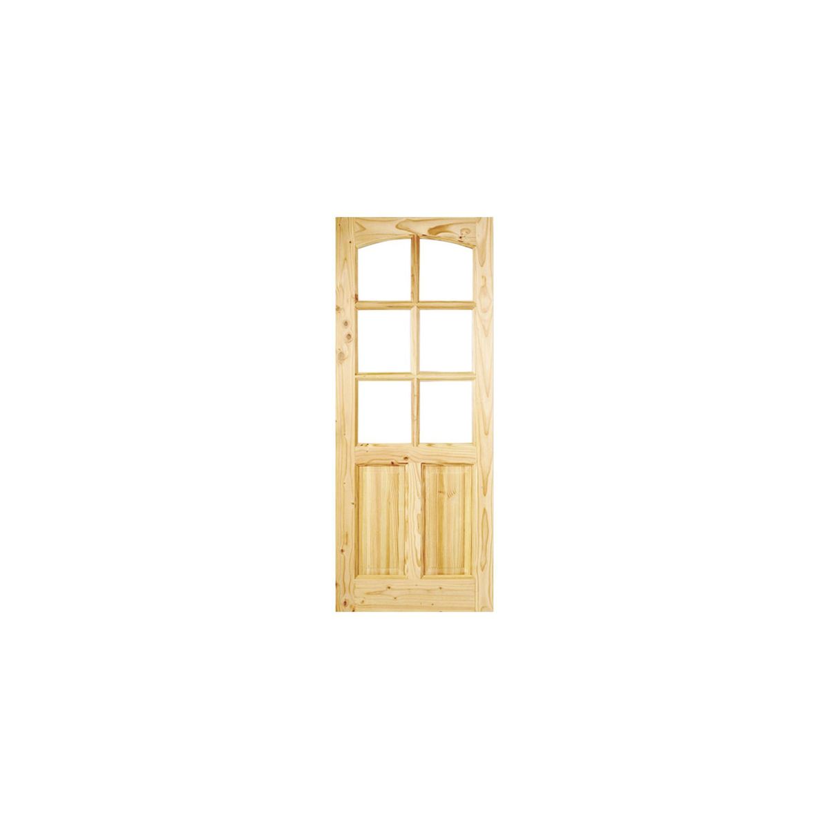 HOLZTEK - Puerta Vidriada Sin Vidrio Madera pino oregón 75x200 cm Rinihue 161 Natural