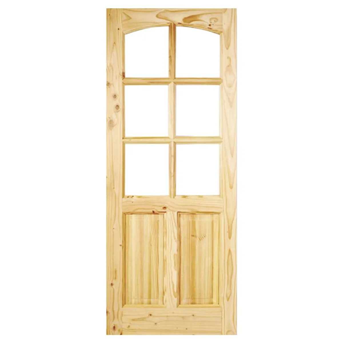 HOLZTEK - Puerta Vidriada Sin Vidrio Madera pino oregón 80x200 cm Rinihue 161 Natural