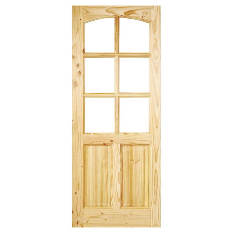 HOLZTEK - Puerta Vidriada Sin Vidrio Madera pino oregón 90x210 cm Rinihue 161 Natural