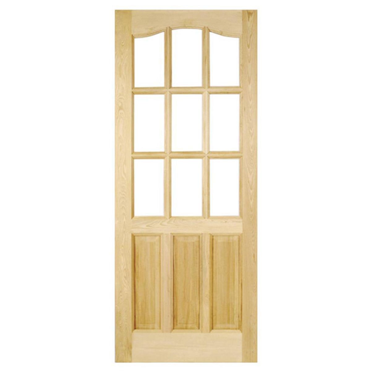 HOLZTEK - Puerta Vidriada Sin Vidrio Madera pino oregón 70x200 cm Rinihue 162 Natural