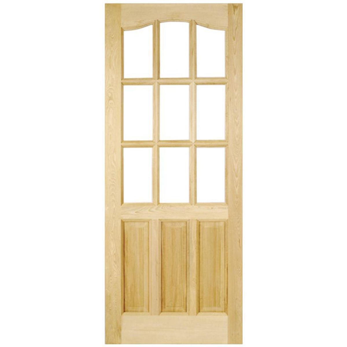 HOLZTEK - Puerta Vidriada Sin Vidrio Madera pino oregón 90x200 cm Rinihue 162 Natural