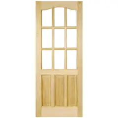HOLZTEK - Puerta Vidriada Sin Vidrio Madera pino oregón 80x200 cm Rinihue 162 Natural