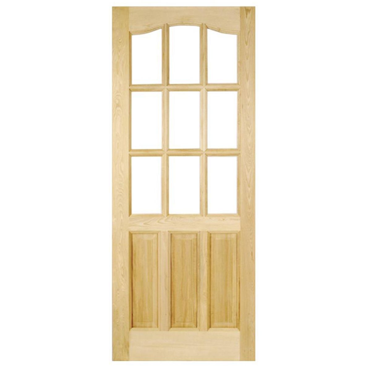 HOLZTEK - Puerta Vidriada Sin Vidrio Madera pino oregón 70x210 cm Rinihue 162 Natural