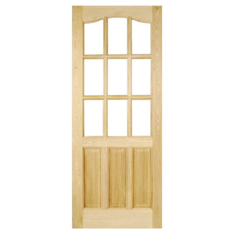 HOLZTEK - Puerta Vidriada Sin Vidrio Madera pino oregón 80x210 cm Rinihue 162 Natural