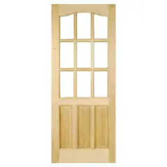 HOLZTEK - Puerta Vidriada Sin Vidrio Madera pino oregón 80x210 cm Rinihue 162 Natural