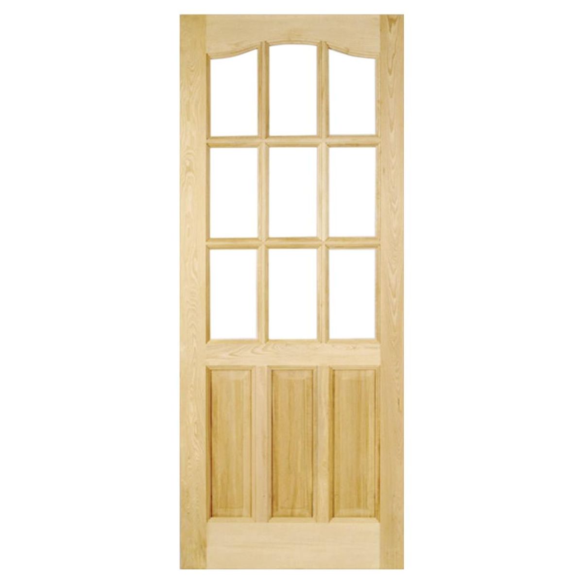 HOLZTEK - Puerta Vidriada Sin Vidrio Madera pino oregón 85x220 cm Rinihue 162 Natural