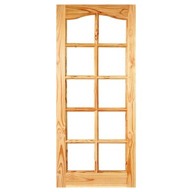 Puerta Vidriada Sin Vidrio Madera pino oregn 90x200 cm Rinihue 165 Natural