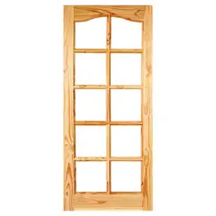 HOLZTEK - Puerta Vidriada Sin Vidrio Madera pino oregón 90x200 cm Rinihue 165 Natural