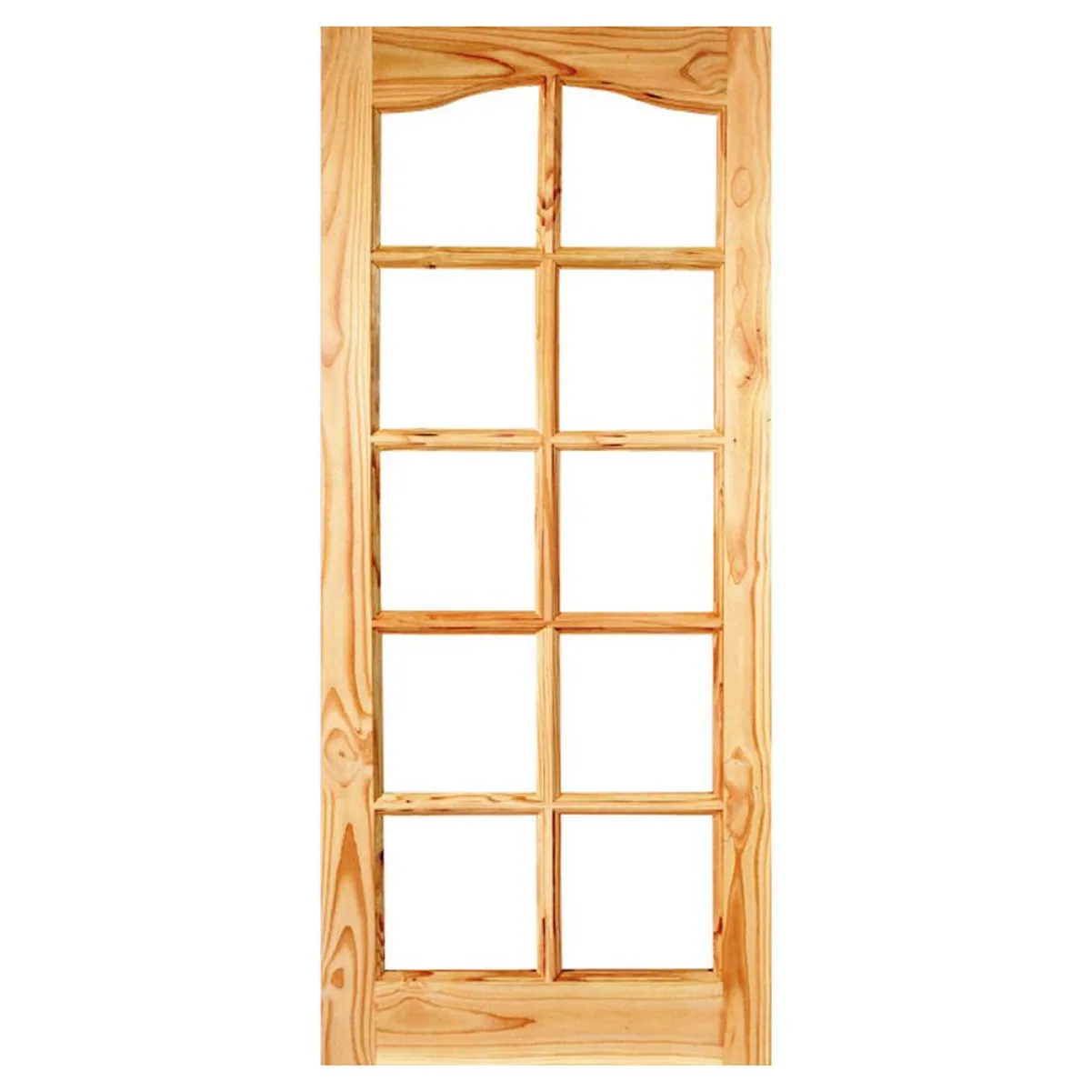 HOLZTEK - Puerta Vidriada Sin Vidrio Madera pino oregón 100x200 cm Rinihue 165 Natural