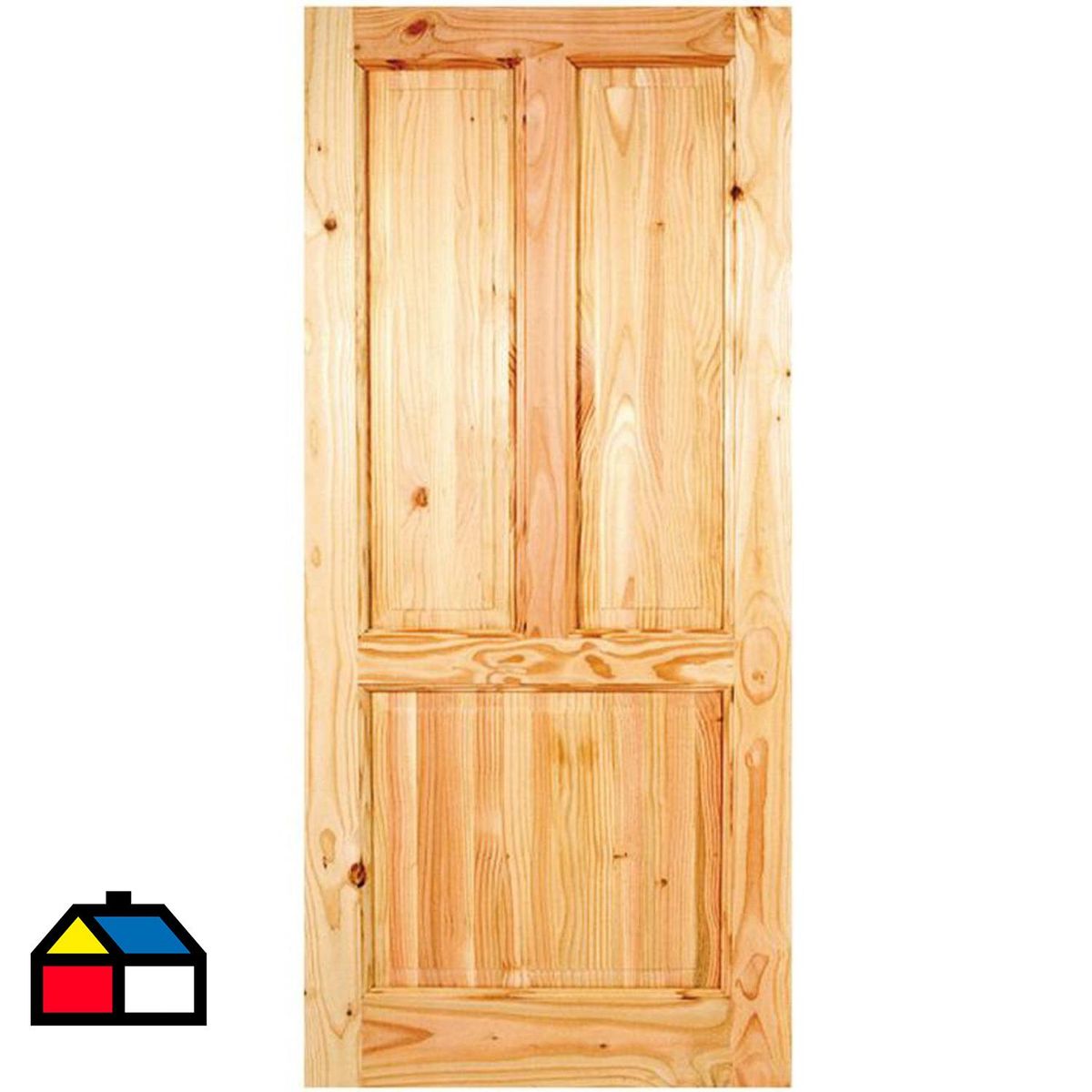 HOLZTEK - Puerta Exterior Madera pino oregón 80x200 cm Modelo 110 Natural