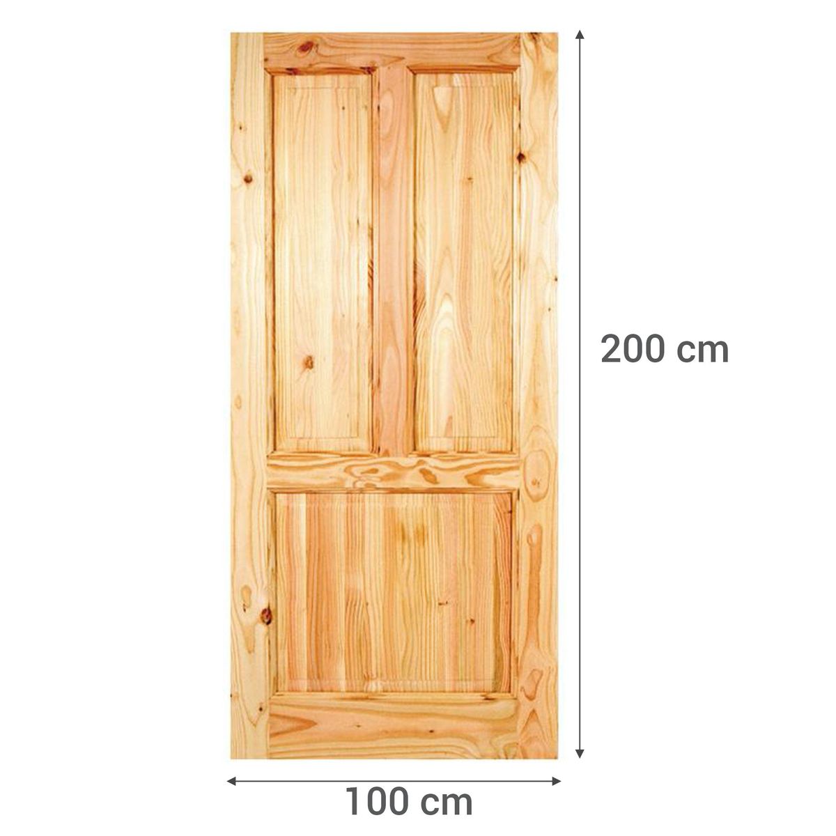 HOLZTEK - Puerta Madera pino oregón 100x200 cm Calafquén Natural