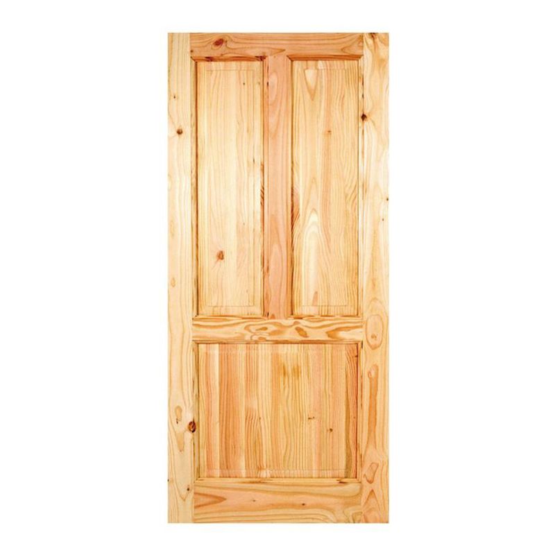 HOLZTEK - Puerta Exterior Madera pino oregón 80x210 cm Modelo 110 Natural