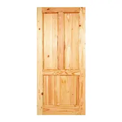 HOLZTEK - Puerta Exterior Madera pino oregón 90x220 cm Modelo 110 Natural