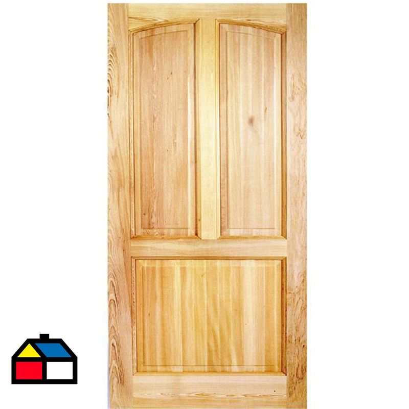 HOLZTEK - Puerta Exterior Madera pino oregón 75x200 cm Calafquen 111 Natural