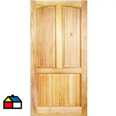 HOLZTEK - Puerta Exterior Madera pino oregón 90x200 cm Calafquen 111 Natural