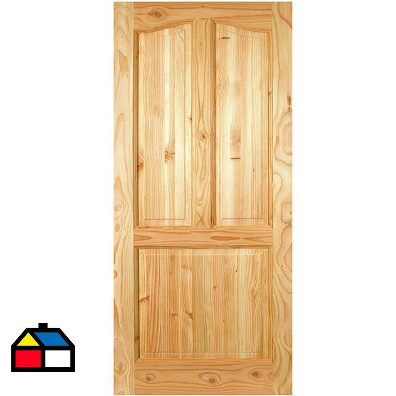 HOLZTEK - Puerta Exterior Madera pino oregón 85x200 cm Calafquen 112 Natural